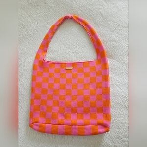 KOPARI ✨️ Pink and Orange Knit Checkered Women's Bag